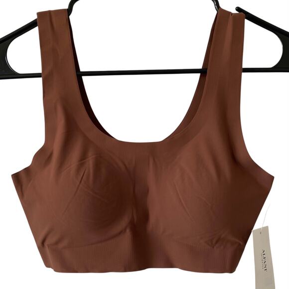 NEW ALFANI Removable Cups Laser Cut Seamless Bralette Down to Earth Brown Small - Picture 1 of 3